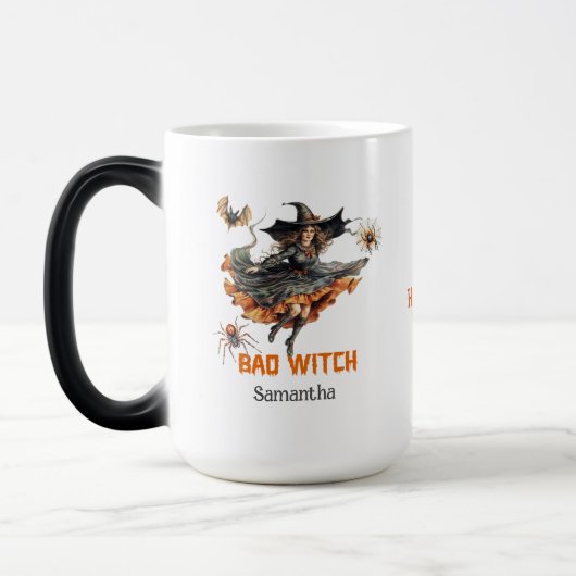 ヴィンテージクラシック伝統的ハロウィーン悪い魔女 モーフィングマグカップ (左)