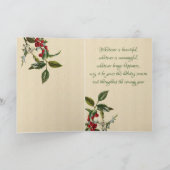 ヴィンテージクラシック子猫とホリークリスマス シーズンカード (内部)