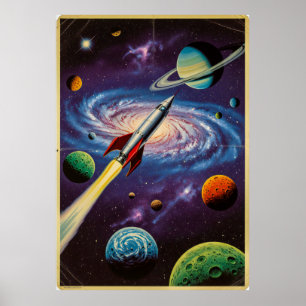 ヴィンテージクラシック宇宙旅行ポスターレトロSci-F ポスター