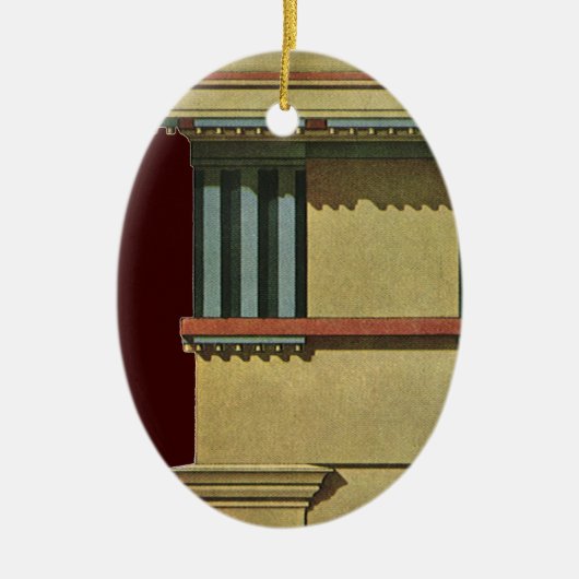 ヴィンテージクラシック建築、テンプルエンタブラチュア セラミックオーナメント (正面)