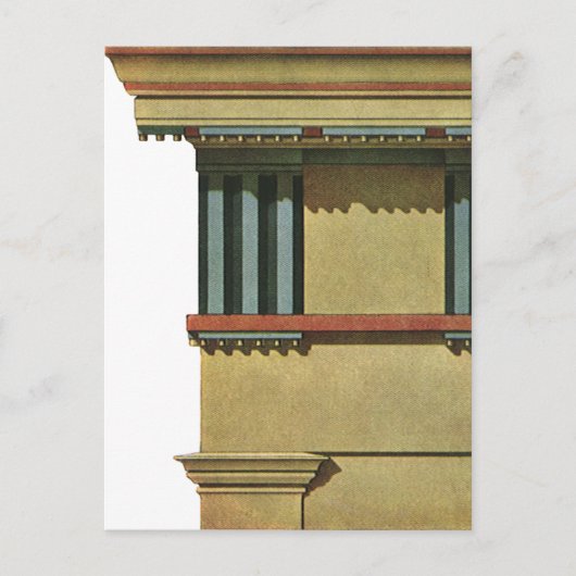 ヴィンテージクラシック建築、Temple Entablature ポストカード (正面)