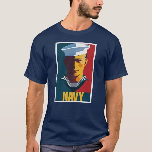 ヴィンテージクラシック愛国米国海軍セーラーオスT-Sh Tシャツ (正面)
