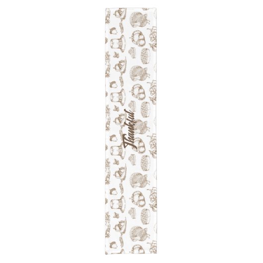 ヴィンテージクラシック感謝祭ミニマ素朴リスト ショートテーブルランナー (正面)