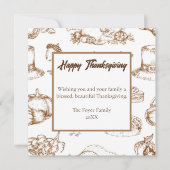 ヴィンテージクラシック感謝祭ミニマ素朴リスト シーズンカード (正面)