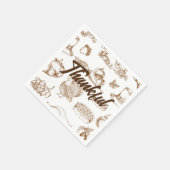 ヴィンテージクラシック感謝祭ミニマ素朴リスト スタンダードカクテルナプキン (角)