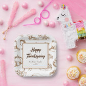 ヴィンテージクラシック感謝祭ミニマ素朴リスト ペーパープレート (パーティー)