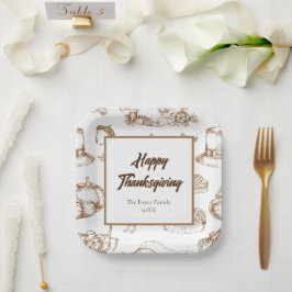 ヴィンテージクラシック感謝祭ミニマ素朴リスト ペーパープレート