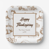 ヴィンテージクラシック感謝祭ミニマ素朴リスト ペーパープレート (正面)