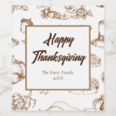 ヴィンテージクラシック感謝祭ミニマ素朴リスト ワインラベル (シングルラベル)