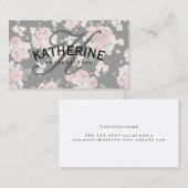 ヴィンテージクラシック文字付き花模様 名刺 (正面/裏面)