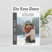 ヴィンテージクラシック新聞結婚の冬の写真 セーブザデート (スタンド正面)