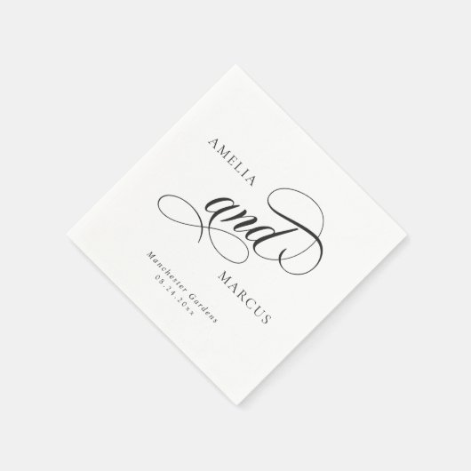 ヴィンテージクラシック書道のナ結婚プキンス スタンダードカクテルナプキン (角)