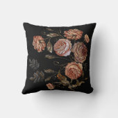 ヴィンテージクラシック模様の刺繍バラ芽 クッション (裏面)