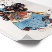 ヴィンテージクラシック浮世絵武家古軸プリント ポスター (角)