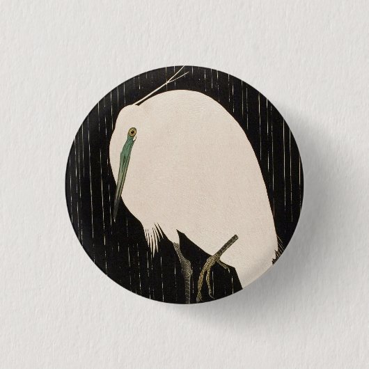 ヴィンテージクラシック浮世絵白鶴芸 缶バッジ (正面)