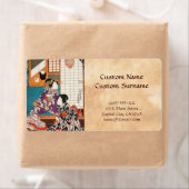 ヴィンテージクラシック浮世絵芸者の歌川 ラベル (インサイチュ)