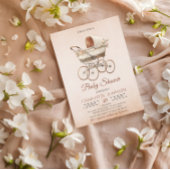 ヴィンテージクラシック男女兼用ベビーシャワー 招待状