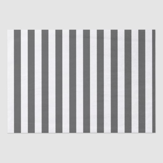 ヴィンテージクラシック白と濃い灰色のストライプ 薄葉紙 (正面)
