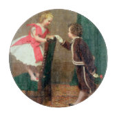 ヴィンテージクラシック絵画の子ビクトリアン供 カッティングボード (正面)