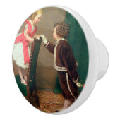 ヴィンテージクラシック絵画の子ビクトリアン供 セラミックノブ (右)