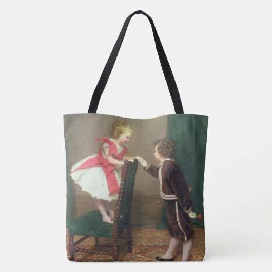 ヴィンテージクラシック絵画の子ビクトリアン供 トートバッグ (裏面)