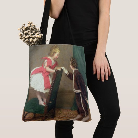 ヴィンテージクラシック絵画の子ビクトリアン供 トートバッグ (クローズアップ)