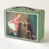 ヴィンテージクラシック絵画の子ビクトリアン供 メタルランチボックス (裏面)