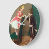 ヴィンテージクラシック絵画の子ビクトリアン供 ラージ壁時計 (傾斜)