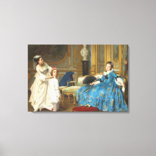 ヴィンテージクラシック絵画ズ・オブ・サッシー・ガールとファン キャンバスプリント