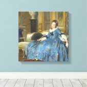 ヴィンテージクラシック絵画ズ・オブ・サッシー・ガールとファン キャンバスプリント (インサイチュ (ウッドフロア))