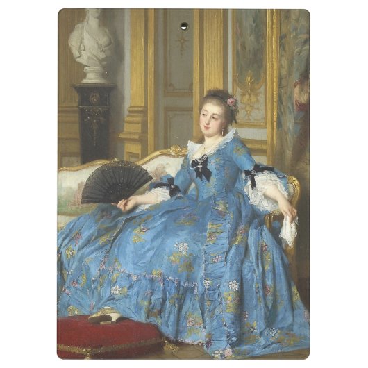 ヴィンテージクラシック絵画ズ・オブ・サッシー・ガールとファン クリップボード (裏面)
