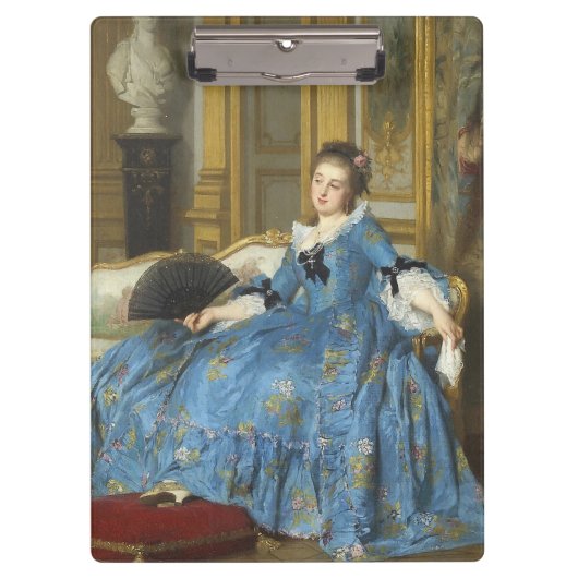 ヴィンテージクラシック絵画ズ・オブ・サッシー・ガールとファン クリップボード (正面)