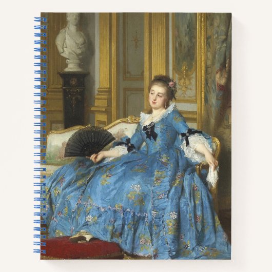ヴィンテージクラシック絵画ズ・オブ・サッシー・ガールとファン ノートブック (正面)