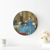 ヴィンテージクラシック絵画ズ・オブ・サッシー・ガールとファン ラージ壁時計 (ホーム)