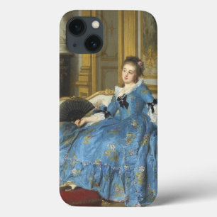 ヴィンテージクラシック絵画ズ・オブ・サッシー・ガールとファン iPhone 13ケース