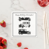 ヴィンテージクラシック自動車バースデーパーティー スタンダードカクテルナプキン (インサイチュ)