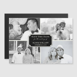 ヴィンテージクラシック蔵書票4枚の写真が日付を保存 マグネット招待状