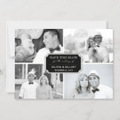 ヴィンテージクラシック蔵書票4枚の写真が日付を保存 マグネット招待状 (正面)