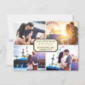 ヴィンテージクラシック蔵書票4枚の写真が日付を保存 マグネット招待状 (正面)