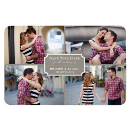 ヴィンテージクラシック蔵書票4枚の写真の保存日付 マグネット