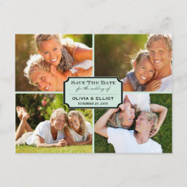 ヴィンテージクラシック蔵書票4枚の写真の保存日付 案内ポストカード