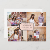 ヴィンテージクラシック蔵書票4枚の写真の保存日付 案内ポストカード (正面/裏面)