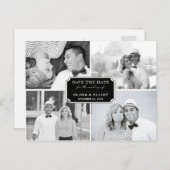 ヴィンテージクラシック蔵書票4枚の写真の保存日付 案内ポストカード (正面/裏面)