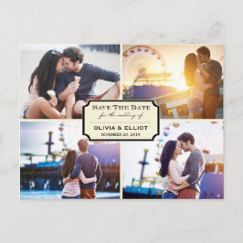 ヴィンテージクラシック蔵書票4枚の写真の保存日付 案内ポストカード