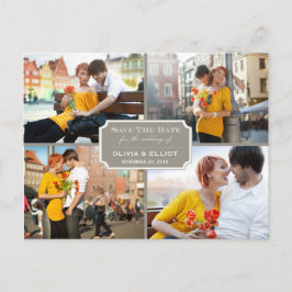 ヴィンテージクラシック蔵書票4枚の写真の保存日付 案内ポストカード