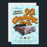ヴィンテージクラシック車おもしろいレトロ90th誕生日パーティー 招待状<br><div class="desc">ヴィンテージクラシック車のおもしろいレトロ90th誕生日パーティーの招待。我々のヴィンテージ車の誕生日クラシックデザイン – レトロな魅力と時代を超えたお祝いの懐かしいブレンドで時間を遡る。このおもしろいとお洒落デザインは、ヴィンテージのtouchを祭りに追加するクラシック車のイメージを特徴とする過ぎ去った時代のエッセンスをしゃれているキャプチャする。カラーパレットはレトロな美学の活気を反映し、喜びとお祝いの雰囲気を作り出す。あなたはクラシックの車の愛好家か単に懐かしさのダッシュを鑑賞するかにかかわらず、このデザインはおもしろいと思い出に残る誕生日の経験を約束する。お祝いをヴィンテージ車のデザインで黄金時代に運クラシックぶ – すべての詳細がパーティーにおもしろいとタイムレスの感覚をもたらす。</div>