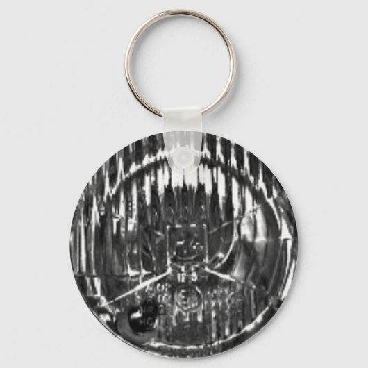 ヴィンテージクラシック車のヘッドライトのクロムの外観 キーホルダー (正面)