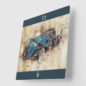 ヴィンテージクラシック車の壁時計 スクエア壁時計 (傾斜)