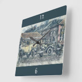 ヴィンテージクラシック車の壁時計 スクエア壁時計 (傾斜)