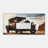 ヴィンテージクラシック車の退職 デスクマット (キーボード&マウス)